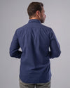 LONG SLEEVE PLAIN SHIRT - NAVY - Dockland