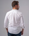 LONG SLEEVE PLAIN SHIRT WITH MANDARIN COLLAR - WHITE - Dockland