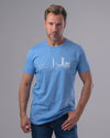 ROUND NECK PRINTED T-SHIRT - SKY BLUE - Dockland