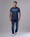 ROUND NECK PRINTED T-SHIRT - NAVY - Dockland