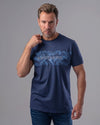 ROUND NECK PRINTED T-SHIRT - NAVY - Dockland
