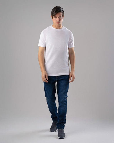 TEXTURED KNIT T-SHIRT - WHITE - Dockland