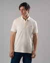 CLASSIC FIT PIQUE POLO SHIRT - OFF WHITE - Dockland