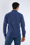 Striped Long Sleeve Shirt-Navy - Dockland