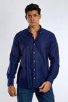 Long Sleeve Plain Shirt - NAVY - Dockland