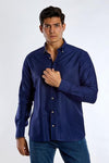 Long Sleeve Plain Shirt - NAVY - Dockland