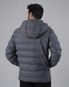 HOODED PUFFER JACKET - GREY - Dockland
