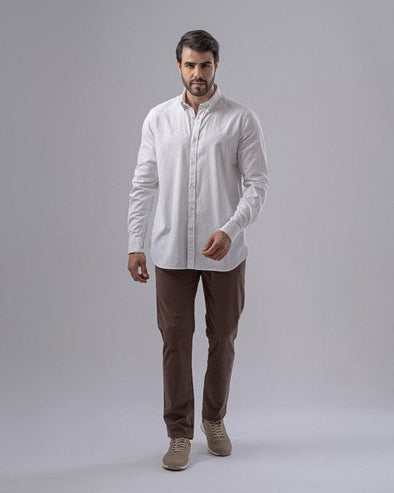 SLIM-FIT LINEN SHIRT - WHITE - Dockland