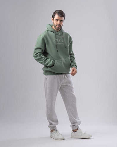 CONTRAST DESIGN HOODIE   - OLIVE - Dockland