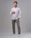 LONG SLEEVE LINEN SHIRT -WHITE - Dockland