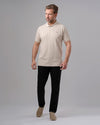 CLASSIC FIT PIQUE POLO SHIRT - LIGHT BEIGE - Dockland