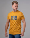 ROUND NECK PRINTED T-SHIRT - MUSTARD - Dockland