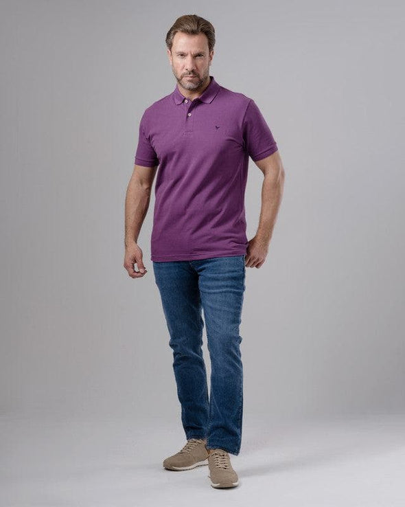 CLASSIC FIT PIQUE POLO SHIRT - PURPLE - Dockland