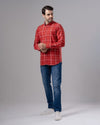 LONG SLEEVE CHECKERED SHIRT - MELON - Dockland