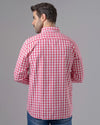 LONG SLEEVE CHECKERED SHIRT - MELON - Dockland