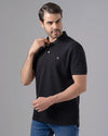 CLASSIC FIT PIQUE POLO SHIRT - BLACK - Dockland