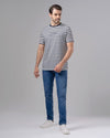 ROUND NECK STRIPED T-SHIRT - NAVY - Dockland