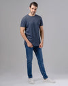 ROUND NECK PLAIN PIQUE T-SHIRT - NAVY - Dockland