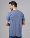 ROUND NECK EMBROIDERED T-SHIRT - INDIGO - Dockland