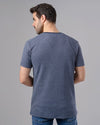 ROUND NECK TEXTURED T-SHIRT - NAVY - Dockland