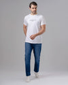 ROUND NECK PRINTED T-SHIRT - WHITE - Dockland