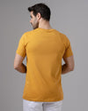 ROUND NECK PRINTED T-SHIRT - MUSTARD - Dockland