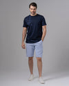 ROUND NECK PATTERNED T-SHIRT - NAVY - Dockland
