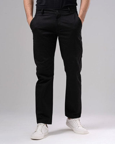 Slim Fit Chino Pants - BLACK - Dockland