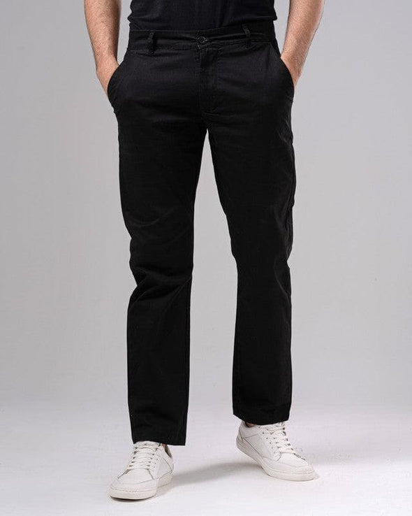Slim Fit Chino Pants - BLACK - Dockland