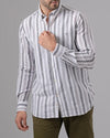 LONG SLEEVE STRIPED SHIRT - GREY - Dockland