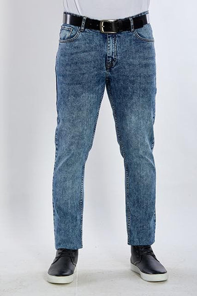 Washed slim fitted jeans-Blue jeans - Dockland